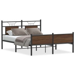 Cadre de lit sans matelas chêne marron 150x200 cm 