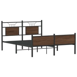 Cadre de lit sans matelas chêne marron 150x200 cm 