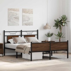 Cadre de lit sans matelas chêne marron 150x200 cm 