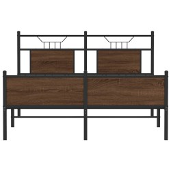 Cadre de lit sans matelas chêne marron 150x200 cm 