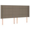 Tête de lit avec oreilles Taupe 163x16x118/128 cm Tissu 