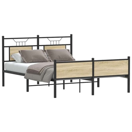 Cadre de lit sans matelas chêne sonoma 150x200 cm 