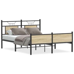 Cadre de lit sans matelas chêne sonoma 150x200 cm 
