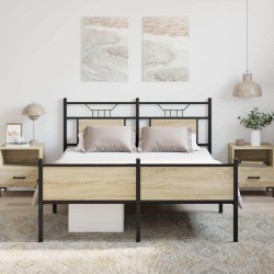 Cadre de lit sans matelas chêne sonoma 150x200 cm 