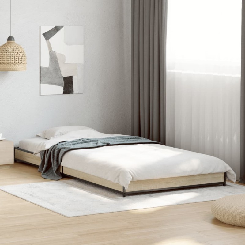 Cadre de lit sans matelas chêne sonoma 90x200 cm 