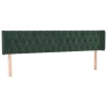 Tête de lit avec oreilles Vert foncé 203x16x78/88 cm Velours 
