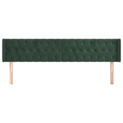 Tête de lit avec oreilles Vert foncé 203x16x78/88 cm Velours 