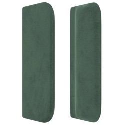 Tête de lit avec oreilles Vert foncé 203x16x78/88 cm Velours 