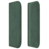 Tête de lit avec oreilles Vert foncé 203x16x78/88 cm Velours 