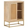 Buffet noir 55x30x76 cm bois massif de manguier et fer 