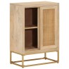 Buffet noir 55x30x76 cm bois massif de manguier et fer 