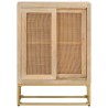 Buffet noir 55x30x76 cm bois massif de manguier et fer 