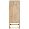 Buffet noir 55x30x76 cm bois massif de manguier et fer 