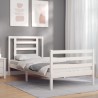 Cadre de lit sans matelas blanc 100x200 cm bois massif 