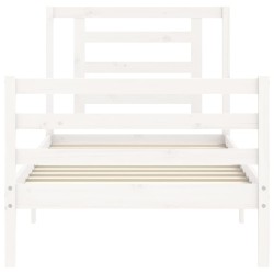 Cadre de lit sans matelas blanc 100x200 cm bois massif 