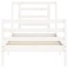 Cadre de lit sans matelas blanc 100x200 cm bois massif 