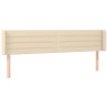 Tête de lit à LED Crème 203x16x78/88 cm Tissu 