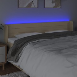 Tête de lit à LED Crème 203x16x78/88 cm Tissu 