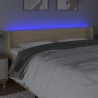Tête de lit à LED Crème 203x16x78/88 cm Tissu 
