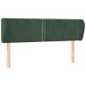 Tête de lit avec oreilles Vert foncé 147x23x78/88 cm Velours 