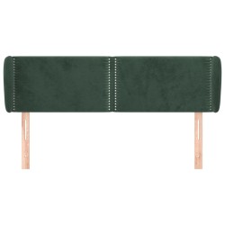 Tête de lit avec oreilles Vert foncé 147x23x78/88 cm Velours 