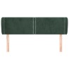 Tête de lit avec oreilles Vert foncé 147x23x78/88 cm Velours 