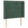 Tête de lit à LED Vert foncé 83x16x118/128 cm Velours 