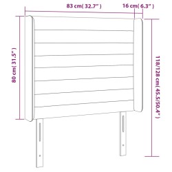 Tête de lit à LED Vert foncé 83x16x118/128 cm Velours 