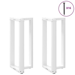 Pieds de table de bar en T, 2 pièces, blanc, 40 x 35 x (90-91) cm, acier 