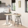 Pieds de table de bar en T, 2 pièces, blanc, 40 x 35 x (90-91) cm, acier 