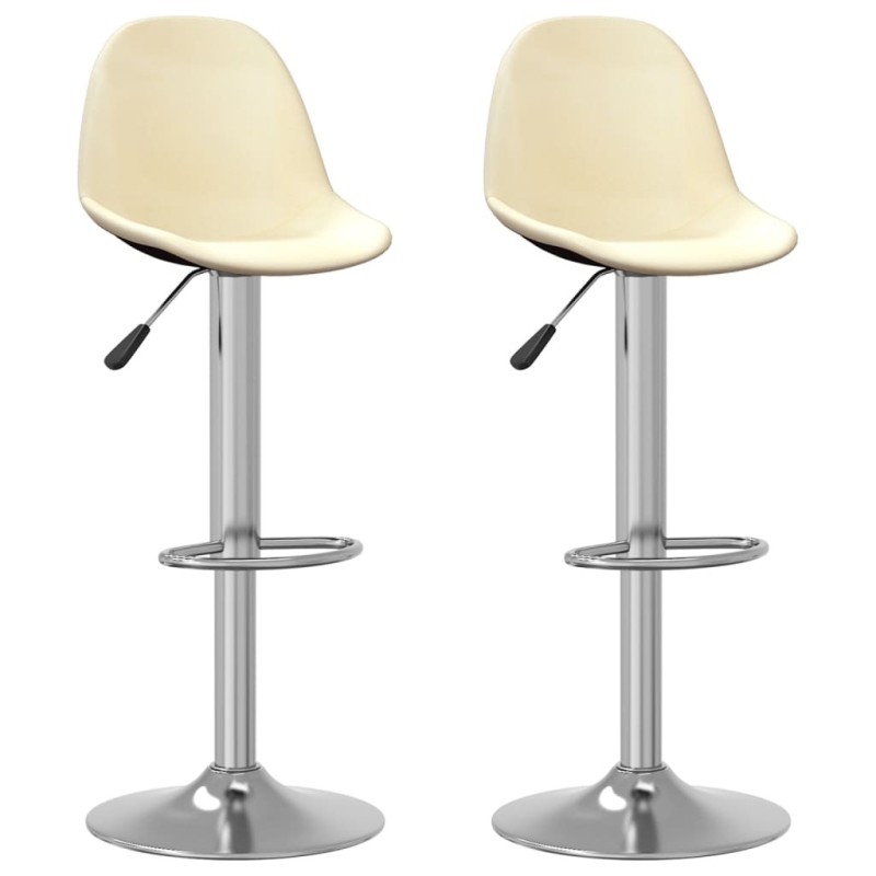 Tabourets de bar lot de 2 crème tissu Tabourets de bar lot de 2 crème tissu