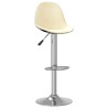 Tabourets de bar lot de 2 crème tissu 