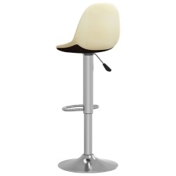 Tabourets de bar lot de 2 crème tissu 