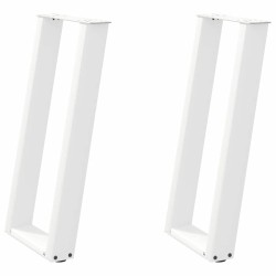 Pieds de table console en U, 2 pièces, blanc, 28 x (72-73) cm, acier 