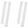 Pieds de table console en U, 2 pièces, blanc, 28 x (72-73) cm, acier 
