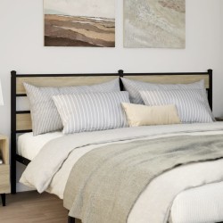 Tête de lit chêne sonoma 193 cm fer et bois d’ingénierie 