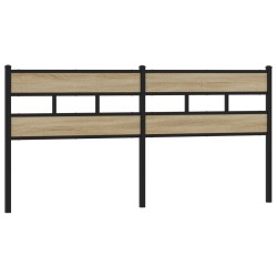 Tête de lit chêne sonoma 193 cm fer et bois d’ingénierie 