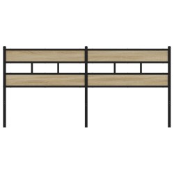 Tête de lit chêne sonoma 193 cm fer et bois d’ingénierie 