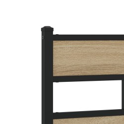 Tête de lit chêne sonoma 193 cm fer et bois d’ingénierie 