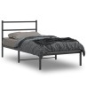 Cadre de lit métal sans matelas avec tête de lit noir 100x200cm 