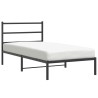 Cadre de lit métal sans matelas avec tête de lit noir 100x200cm 