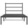 Cadre de lit métal sans matelas avec tête de lit noir 100x200cm 