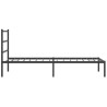 Cadre de lit métal sans matelas avec tête de lit noir 100x200cm 