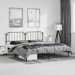 Cadre de lit métal sans matelas avec tête de lit noir 183x213cm 