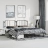Cadre de lit métal sans matelas avec tête de lit noir 183x213cm 