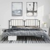 Cadre de lit métal sans matelas avec tête de lit noir 183x213cm 