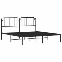 Cadre de lit métal sans matelas avec tête de lit noir 183x213cm 