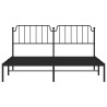 Cadre de lit métal sans matelas avec tête de lit noir 183x213cm 