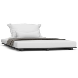 Cadre de lit sans matelas noir 140x190 cm bois de pin massif 