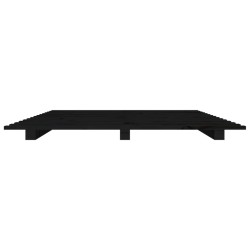 Cadre de lit sans matelas noir 140x190 cm bois de pin massif 